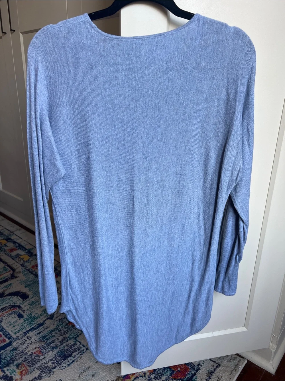 MICHAEL Michael Kors Light Blue Fine Ribbed High-Low Tunic Sweater - Size M